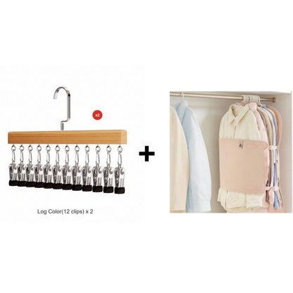 🏆360° Swivel Multi-Hook Wardrobe Organizer — ✨Strong Hold & No-Drill Easy Install✅