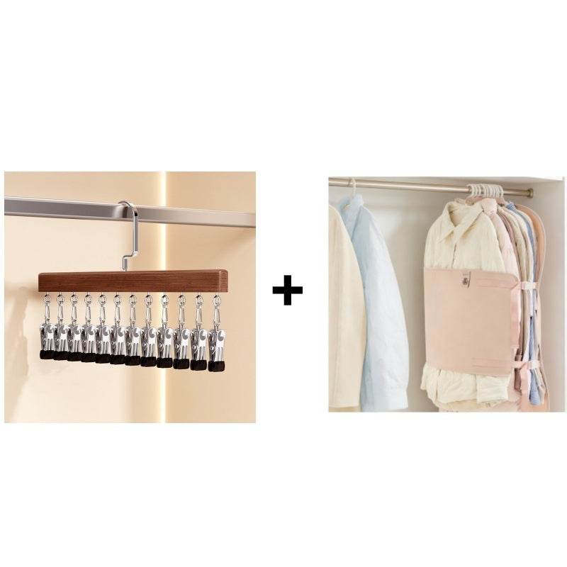 🏆360° Swivel Multi-Hook Wardrobe Organizer — ✨Strong Hold & No-Drill Easy Install✅
