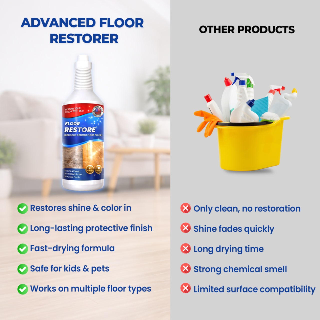 🏆✨Advanced Floor Restorer – 🧹Fills Scratches, Protects Against Daily Wear🛡️