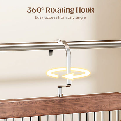 🏆360° Swivel Multi-Hook Wardrobe Organizer — ✨Strong Hold & No-Drill Easy Install✅