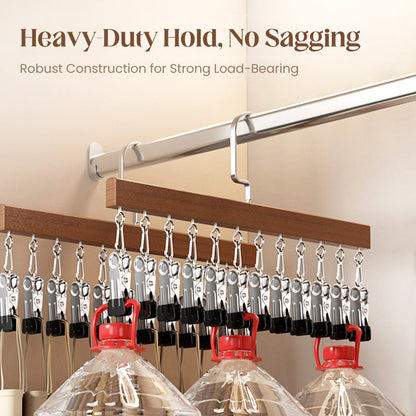 🏆360° Swivel Multi-Hook Wardrobe Organizer — ✨Strong Hold & No-Drill Easy Install✅