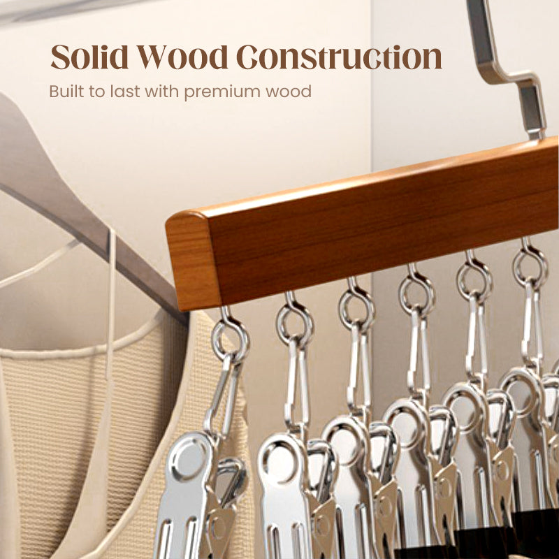 🏆360° Swivel Multi-Hook Wardrobe Organizer — ✨Strong Hold & No-Drill Easy Install✅